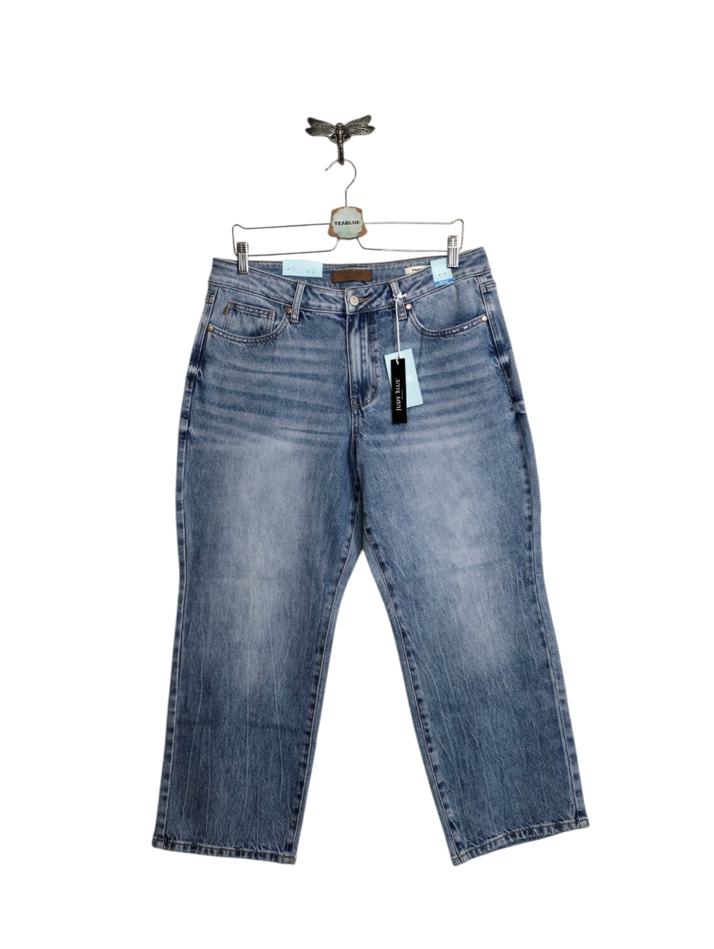 Judy Blue Mid Rise Rigid Magic Destroy Straight 14W Denim Jeans 881060 - Picture 4 of 16